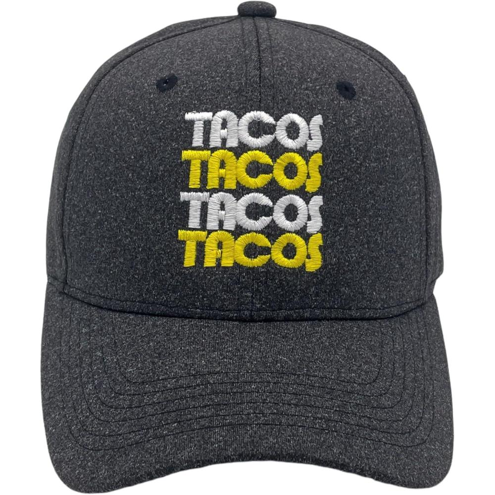 imageCrazy Dog TShirts Tacos Tacos Tacos Hat Funny Retro Food Graphic CapHeather Black Tacos Tacos Tacos