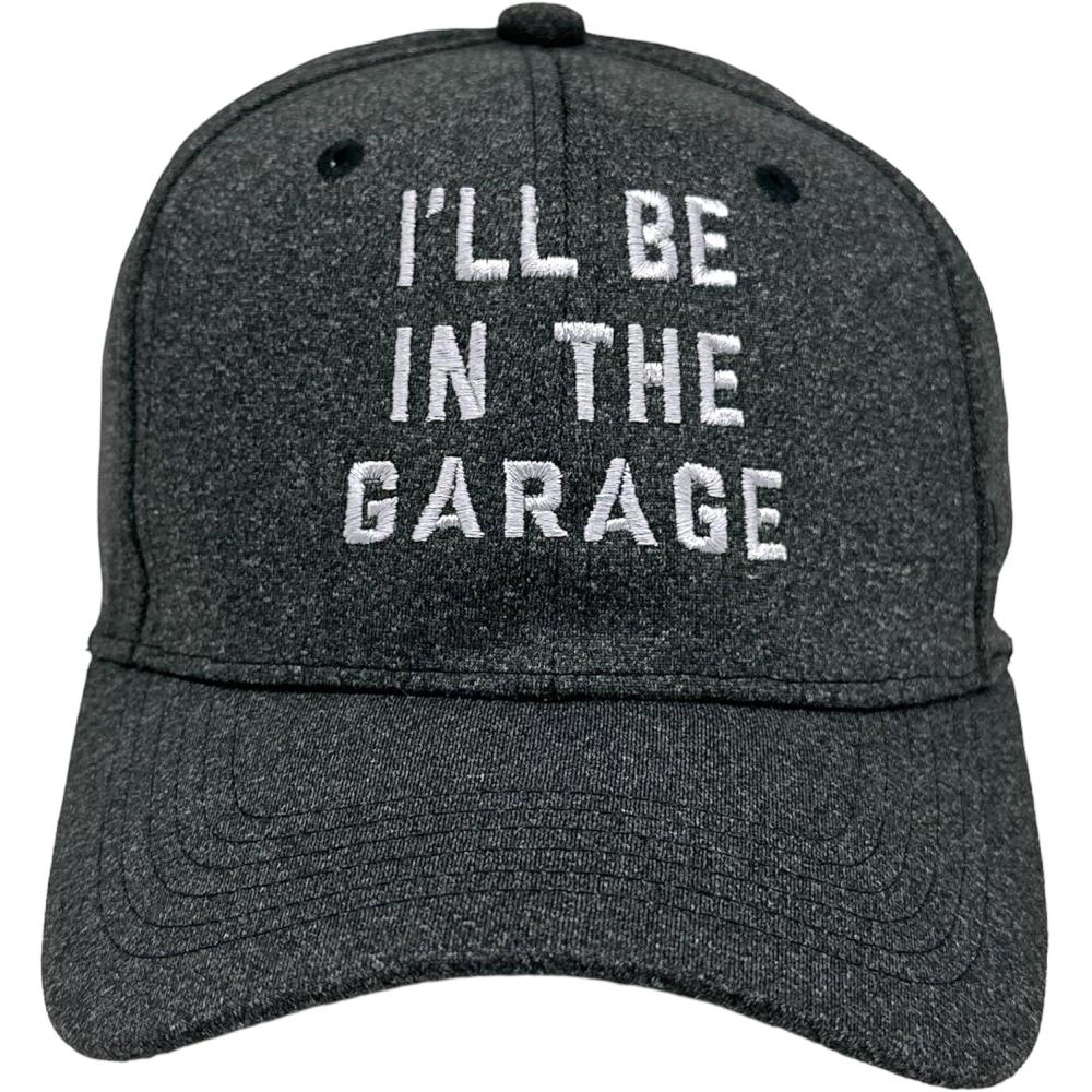 imageIll Be in The Garage Hat Funny Sarcastic Repair Tool Project Novelty Cap Funny Hats Cool Mechanic Novelty Caps for Men Black Standard