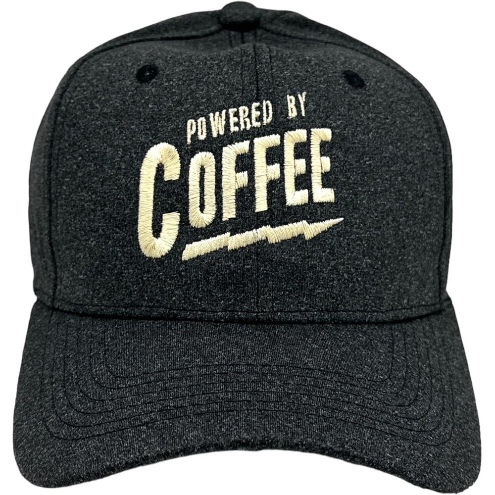 imagePowered by Coffee Hat Funny Sarcastic Cool Saying Vintage Cap Funny Hats Cool Coffee Novelty Caps for Men Black Standard