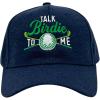 Crazy Dog T-Shirts Funny Golf Hats Cool Caps for Golfers with Sarcastic Designs(Navy – Talk Birdie)