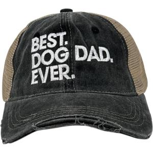 Best Dog Dad Ever Hat Funny Novelty Cap(Trucker Black – Dog Dad)