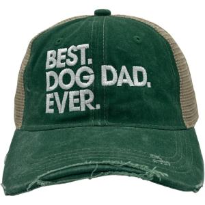 Best Dog Dad Ever Hat Funny Novelty Cap(Trucker Green – Dog Dad)