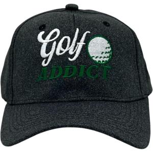 Crazy Dog T-Shirts Funny Golf Hats Cool Caps for Golfers with Sarcastic Designs(Black – Golf Addict)