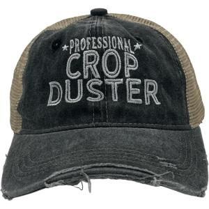 Crazy Dog T-Shirts Professional Crop Duster Hat Funny Stinky Fart Joke Cap(Trucker Black – Crop Duster)