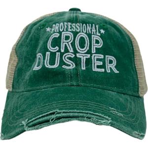 Crazy Dog T-Shirts Professional Crop Duster Hat Funny Stinky Fart Joke Cap(Trucker Green – Crop Duster)