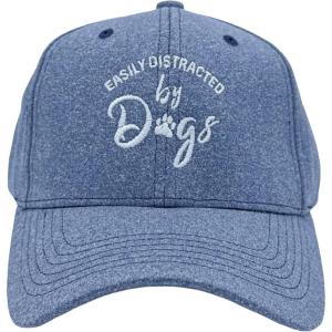 Easily Distracted by Dogs Hat Funny Cute Puppy Dog Lover Cap Funny Hats Cool Dog Novelty Caps for Men Blue – Standard(Blue – Dogs)
