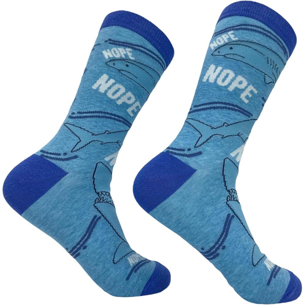 imageCrazy Dog TShirts Womens Nope Shark Socks Funny Deep Sea Sharks Novelty Footwear
