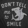 Mens Dont Tell Me to Smile T Shirt Funny Hammerhead Shark Frowning Joke Tee for Guys(Heather Black – Smile)