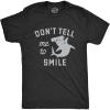Mens Dont Tell Me to Smile T Shirt Funny Hammerhead Shark Frowning Joke Tee for Guys(Heather Black – Smile)