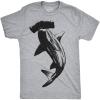 Mens Hammerhead Shark T Shirt Cool Aquatic Wildlife Graphic Tee(Light Heather Grey)