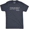 Mens I Think The Size of Your Boat is Fine T Shirt Funny Shark Attack Quote Joke Tee for Guys(Heather Navy – Boat)