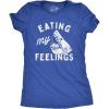 Womens Eating My Feelings T Shirt Funny Shark Bite Joke Tee for Ladies(Heather Royal – Feelings)