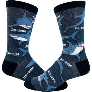 Crazy Dog T-Shirts Youth Shark Da-Dum Socks Funny Shark Movie Theme Song Ocean Beach Vaction Footwear