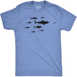 Kids’ Shark Hierarchy T Shirt Funny Youth Sharks Shirt I Love Sharks Tee(Light Heather Blue – Shark Hierarchy)