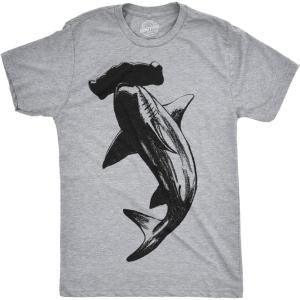 Mens Hammerhead Shark T Shirt Cool Aquatic Wildlife Graphic Tee(Light Heather Grey)