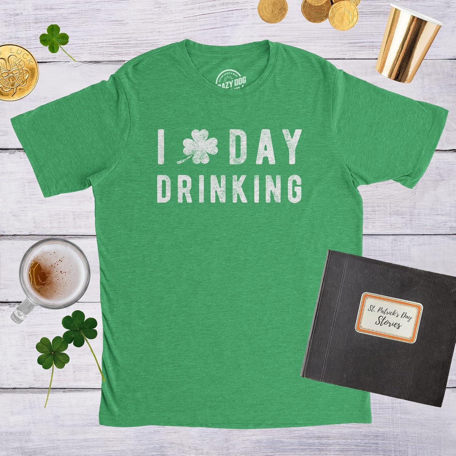 imageFunny Saint Patricks Day T Shirts for Men Party Shirts for St Pats Funny Drinking TeesHeather Green Day Drinking