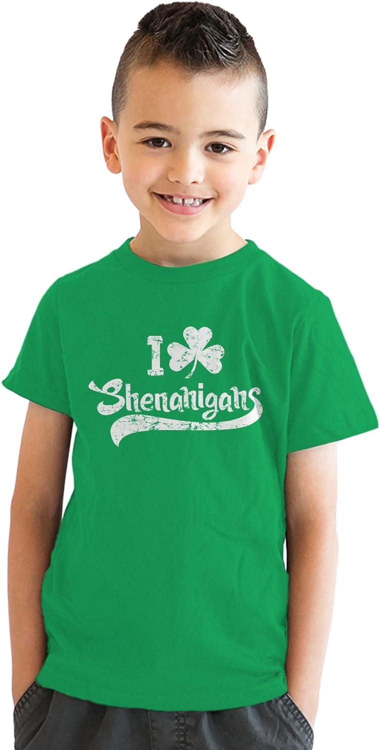 imageKids St Patricks Day TShirt Funny I Clover Shenanigans Irish Tee Green Shamrock Graphic OutfitGreen Shenanigans