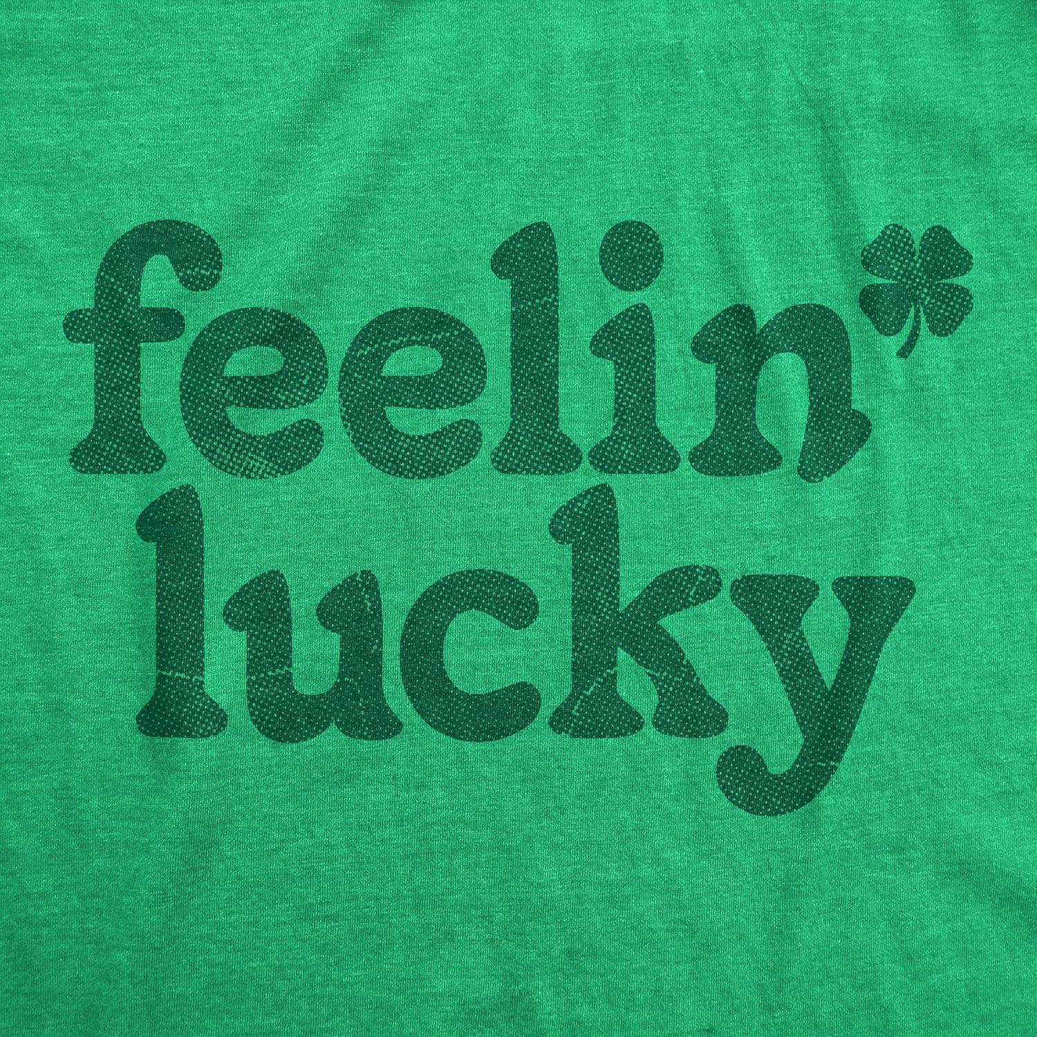 imageMens Feelin Lucky T Shirt Funny St Pattys Days Parade Four Leaf Clover Tee for GuysHeather Green Feelin Lucky