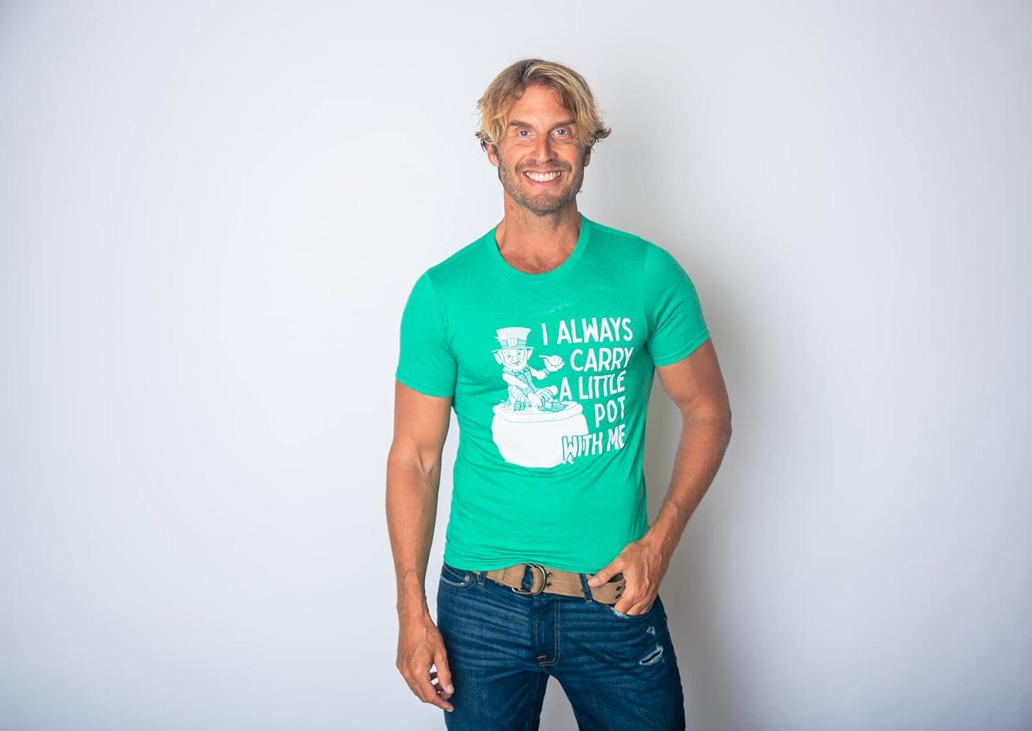 imageMens I Always Carry A Little Pot with Me T Shirt Funny Saint Patricks Day PattyGreen