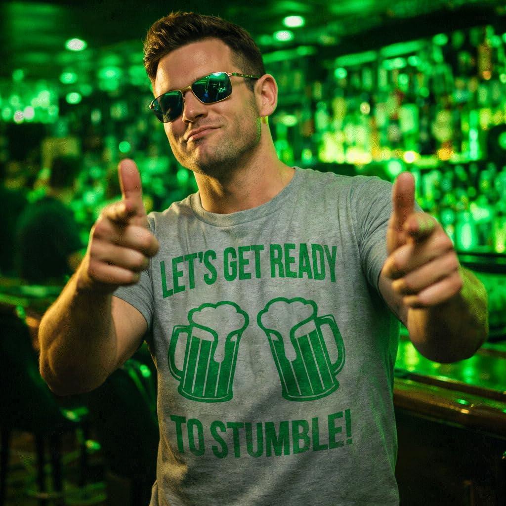 imageMens Lets Get Ready to Stumble T Shirt Funny St Saint Patricks Day Drinking TeeHeather Black