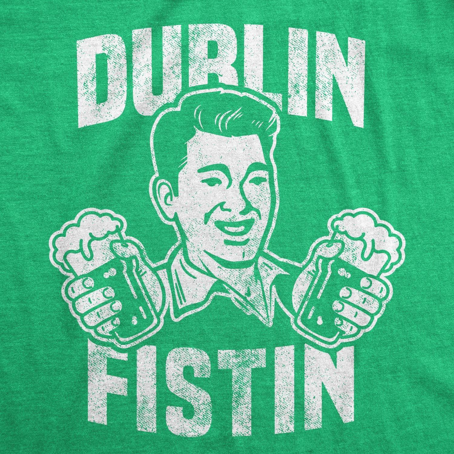 imageMens Saint Patricks T Shirts Funny Party Tees for Guys Great Parade ShirtsHeather Green Dublin Fisting