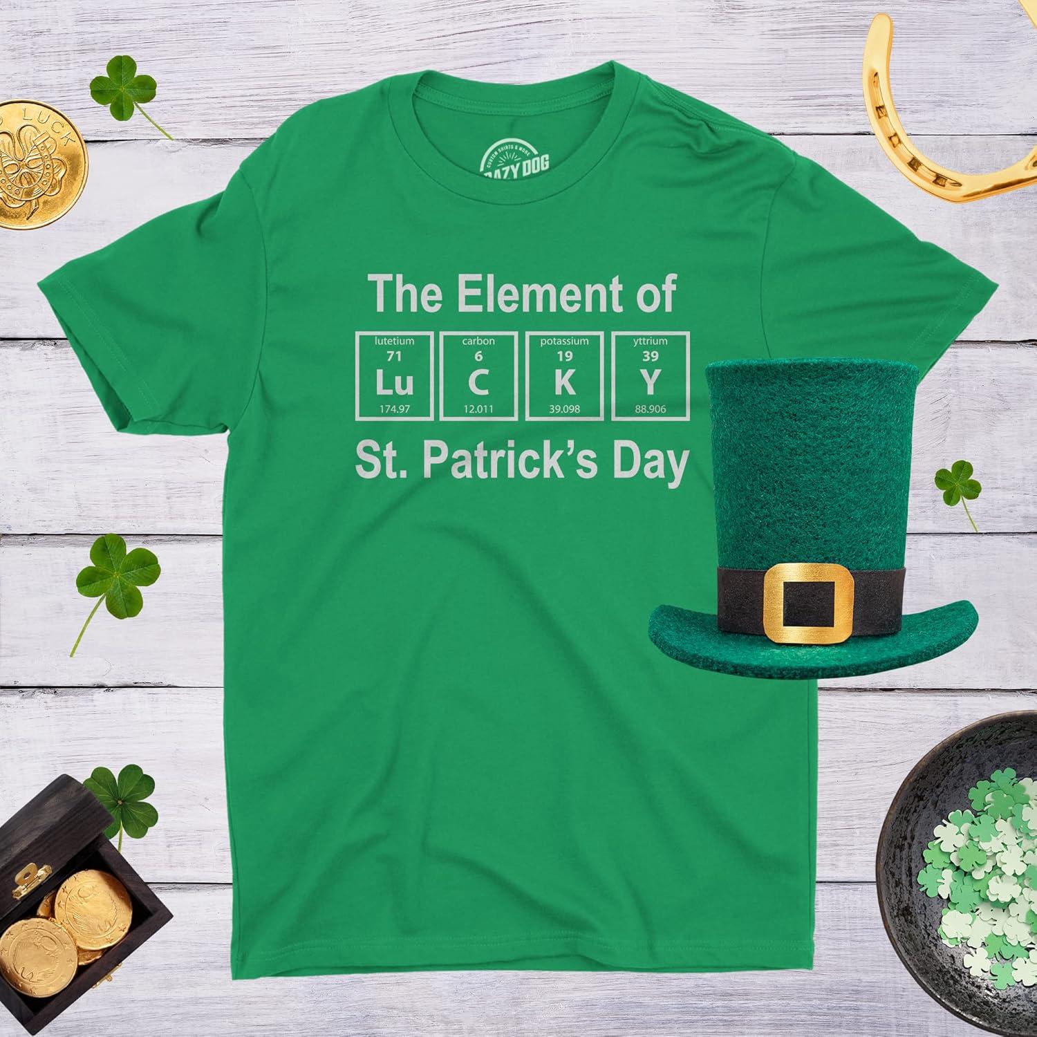 imageMens The Element of Saint Patricks Day T Shirt Funny Lucky Pattys Tee Cool IrishGreen