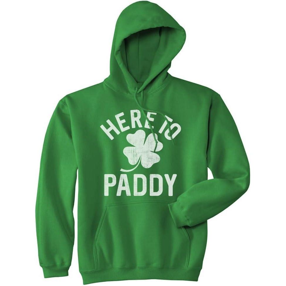 imageCrazy Dog TShirts Unisex Hoodie Here to Paddy Sweatshirt Funny St Saint Patricks Day Clover Shirt