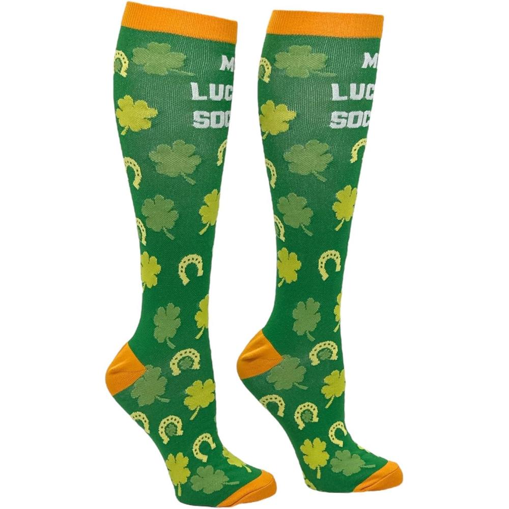 imageCrazy Dog TShirts Unisex Saint Patricks Day Compression Socks for Men and WomenMulti Me Lucky Socks