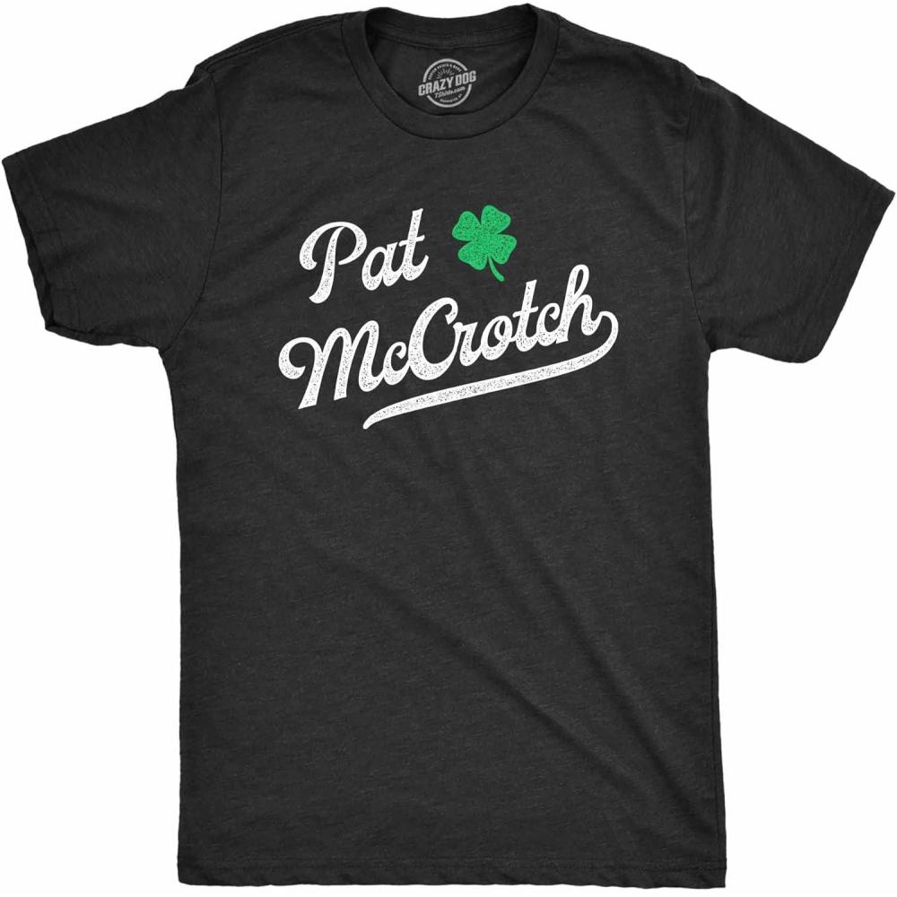imageFunny Saint Patricks Day T Shirts for Men Party Shirts for St Pats Funny Drinking TeesHeather Black Pat Mccrotch
