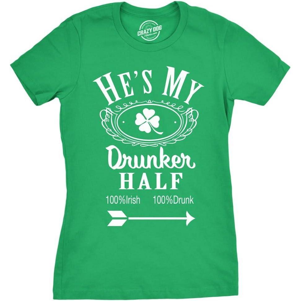 imageFunny St Patricks Day Couple Shirt  His and Hers Matching Shamrock Tee Irish Pub Crawl Party OutfitHeather Green  Hes