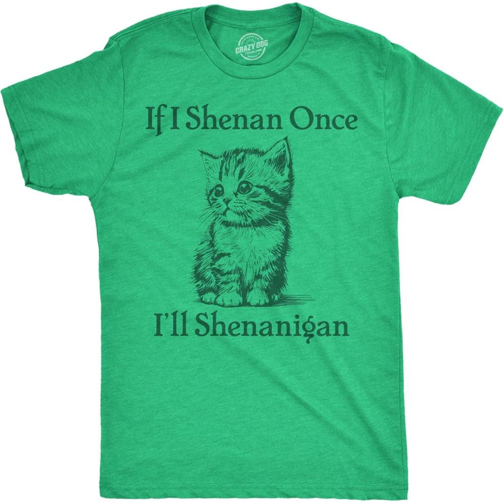 imageMens Funny T Shirts If I Shenan Once Ill Shenangian Sarcastic St Patricks Day Tee for Men