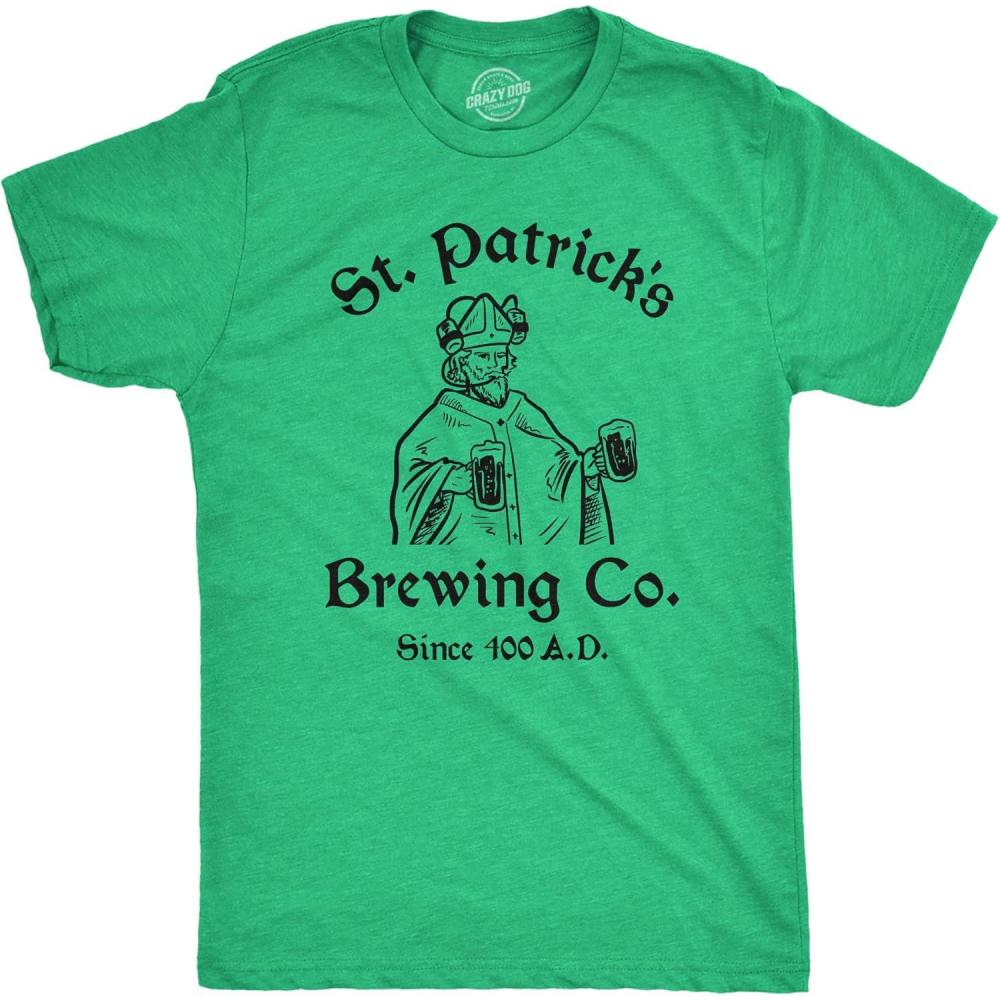 imageMens Funny T Shirts St Patricks Brewing Co Novelty Drinking Tee for MenHeather Green Brewing