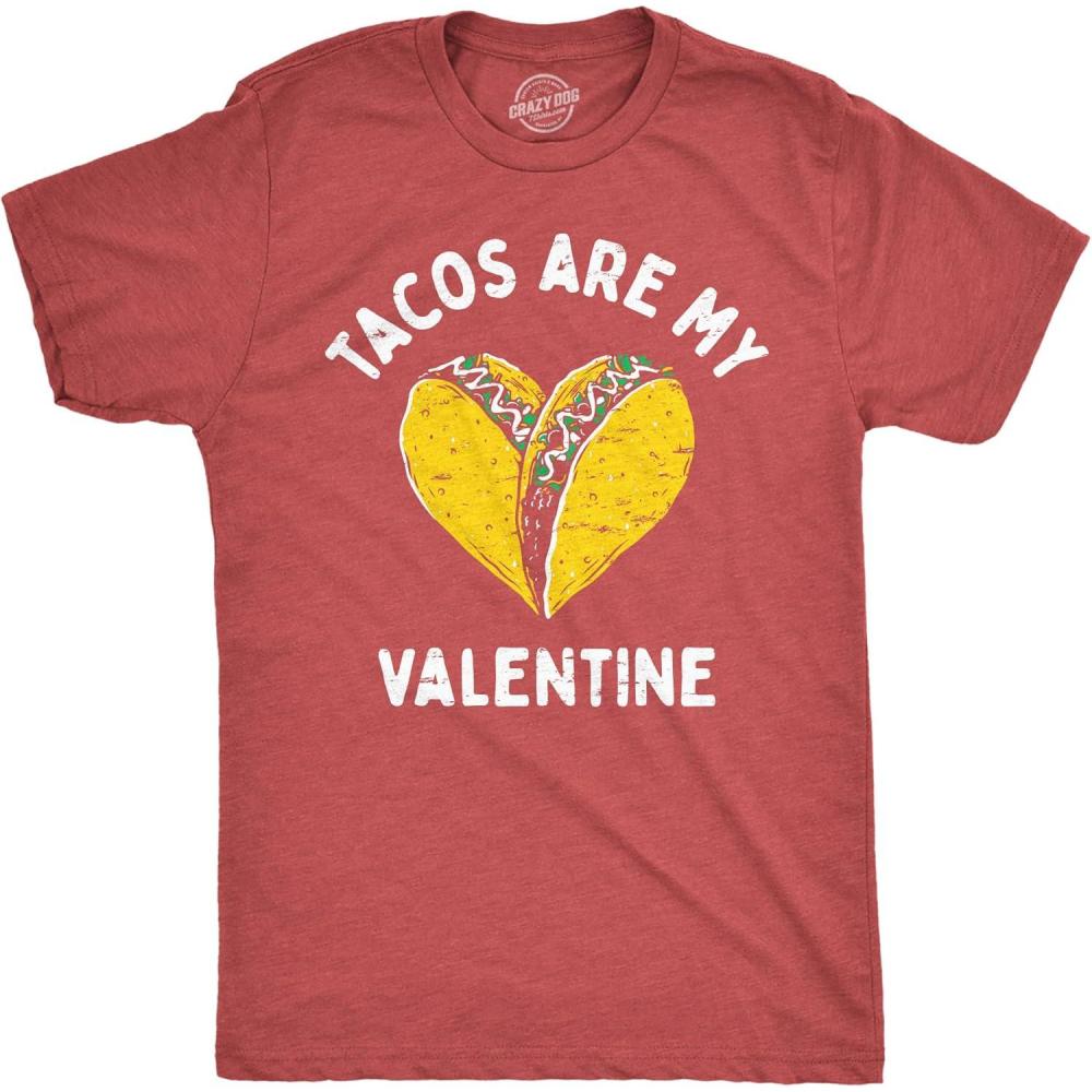 imageMens Tacos are My Valentine T Shirt Sarcastic Valentines Day Graphic Tee for Men