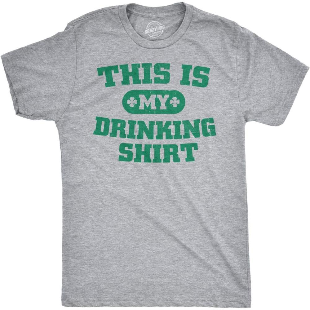 imageMens This is My Drinking T Shirt Funny Party Saint Patricks Day St Patty TeeLight Heather Grey