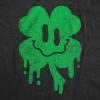 Funny Saint Patricks Day T Shirts for Men Party Shirts for St Pats Funny Drinking Tees(Heather Black – Dripping Clover Face)