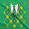 Funny Saint Patricks Day T Shirts for Men Party Shirts for St Pats Funny Drinking Tees(Heather Green – Plaid Tuxedo)