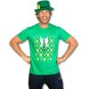 Funny Saint Patricks Day T Shirts for Men Party Shirts for St Pats Funny Drinking Tees(Heather Green – Plaid Tuxedo)