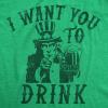 Funny Saint Patricks Day T Shirts for Men Party Shirts for St Pats Funny Drinking Tees(Heather Green – Want You to Drink)