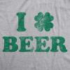 Mens Saint Patricks T Shirts Funny Party Tees for Guys Great Parade Shirts(Light Heather Grey – Clover Beer)