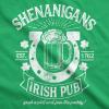 Mens Shenanigans Irish Pub T Shirt Funny Saint Patricks Day St Cool Drinking Tee(Green)