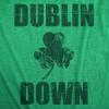 Womens Dublin Down St Patricks Day T Shirt Funny Tee for Ladies(Heather Green – Dublin)