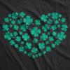 Womens Funny St Patricks Day T Shirts for Women Tees for Saint Patricks Day(Heather Black – Glitter Clover Heart)