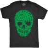 Funny Saint Patricks Day T Shirts for Men Party Shirts for St Pats Funny Drinking Tees(Heather Black – Skull of Clovers)