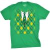 Funny Saint Patricks Day T Shirts for Men Party Shirts for St Pats Funny Drinking Tees(Heather Green – Plaid Tuxedo)