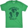 Funny Saint Patricks Day T Shirts for Men Party Shirts for St Pats Funny Drinking Tees(Heather Green – Shamrock and Roll)