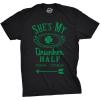 Funny St Patricks Day Couple Shirt – His and Hers Matching Shamrock Tee Irish Pub Crawl Party Outfit(Heather Black – Shes)