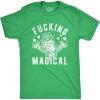 Mens Fucking Magical Leprechaun T Shirt Funny Offensive Saint Patrick’s Day Parade Graphic Novelty Tee for Guys(Heather Green)