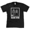 Mens Game Over T Shirt Funny Wedding T Shirts Humor Bachelor Party Novelty Tees(Black)