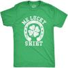 Mens Me Lucky Shirt T Shirt Funny Leprechaun Saint Patricks Day St Patty Tee(Heather Green)