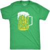 Mens T Shirts Beer Goes in Wisdon Comes Out St Patricks Day Drinking Tee for Men(Heather Green – Wisdom)